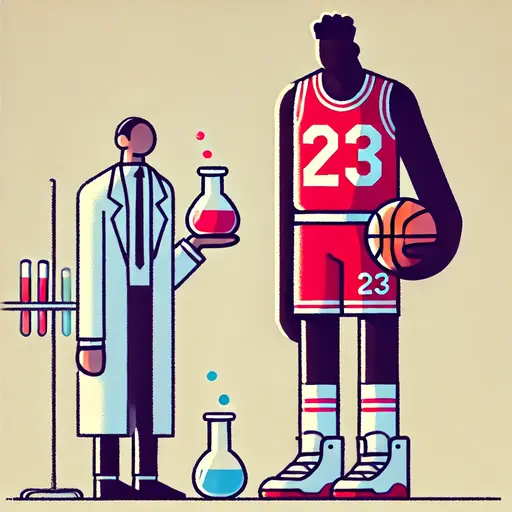 A scientist and a basketball player